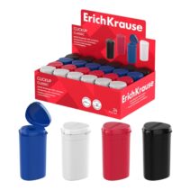 ErichKrause ClickUp Classic Expositor con 24 Sacapuntas con Contenedor - Plastico - Cuchilla Niquelada de Acero al Carbono - Orificio de 8mm - Colores Surtidos