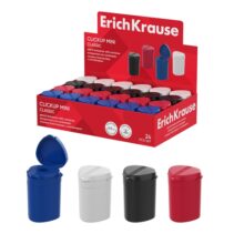 ErichKrause ClickUp Mini Classic Expositor con 24 Sacapuntas con Contenedor - Plastico - Cuchilla Niquelada de Acero al Carbono - Orificio de 8mm - Colores Surtidos
