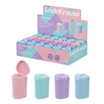 ErichKrause ClickUp Mini Pastel Expositor con 24 Sacapuntas con Contenedor - Plastico - Cuchilla Niquelada de Acero al Carbono - Orificio de 8mm - Colores Surtidos