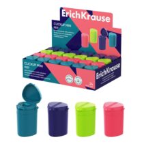 ErichKrause ClickUp Mini Reef Expositor con 24 Sacapuntas con Contenedor - Plastico - Cuchilla Niquelada de Acero al Carbono - Orificio de 8mm - Colores Surtidos