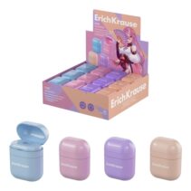 ErichKrause Case Manga Expositor con 24 Sacapuntas con Contenedor - Plastico - Cuchilla Niquelada de Acero al Carbono - Orificio de 8mm - Colores Surtidos