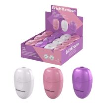 ErichKrause Eva Candy Expositor con 24 Sacapuntas con Contenedor - Plastico - Cuchilla Niquelada de Acero al Carbono - Orificio de 8mm - Colores Surtidos