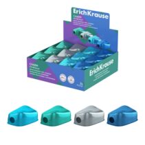 ErichKrause Charm Ice Metallic Expositor con 24 Sacapuntas con Contenedor - Plastico - Cuchilla Niquelada de Acero al Carbono - Orificio de 8mm - Colores Surtidos