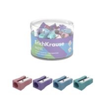 ErichKrause EasySharp Pastel Sacapuntas de Plastico - Cuchilla Niquelada de Acero al Carbono - Orificio de 8mm - Colores Surtidos