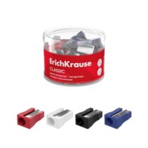 ErichKrause EasySharp Classic Sacapuntas de Plastico - Cuchilla Niquelada de Acero al Carbono - Orificio de 8mm - Colores Surtidos