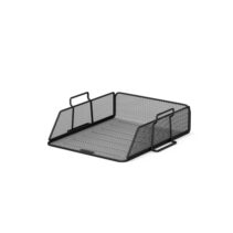 ErichKrause Compass Classic Bandeja para Documentos - Acero Inoxidable - Apilable - 340 x 275mm - Color Negro