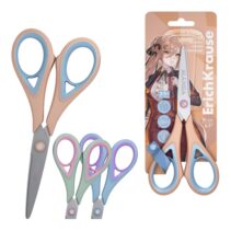 ErichKrause Endeavor Manga Tijeras de 16cm - Mangos de Plastico y Goma Antideslizante - Cuchillas en Forma de Arco - Ergonomicas - Acero Inoxidable - Colores Surtidos