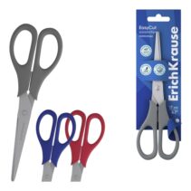 ErichKrause EasyCut Tijeras de 17cm - Mangos de Plastico Resistente a Golpes - Ergonomicas - Colores Surtidos