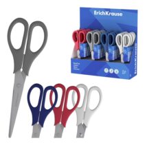 ErichKrause EasyCut Expositor con 24 Tijeras de 17cm - Mangos de Plastico Resistente a Golpes - Ergonomicas - Colores Surtidos