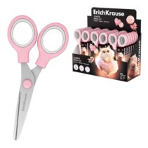 ErichKrause Junior Prima Cat Expositor con 24 Tijeras de 13cm - Mangos de Plastico Resistente a Golpes - Ergonomicas - Color Rosa