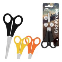 ErichKrause JOY Road Beast Tijeras de 13.5cm - Puntas Redondeadas - Regla de 5cm en la Hoja - Mangos de Plastico Resistente a Golpes - Acero Inoxidable - Ergonomicas - Colores Surtidos