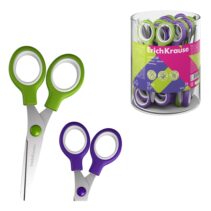 ErichKrause Junior Tijeras de 13cm - Puntas Redondeadas - Mangos de Plastico Resistente a Golpes - Acero Inoxidable - Ergonomicas - Colores Surtidos