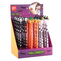 Apli Kids Halloween Expositor con 24 Boligrafos Tinta Gel Azul - 3 Modelos Diferentes