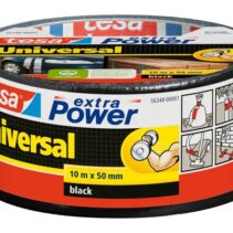 Tesa Extra Power Universal Cinta Adhesiva Americana Multiusos 50mm x 10 Metros - Fuerte Poder de Pegado - Se Rompe Facilmente con la Mano - Resistente a la Intemperie - Color Negro