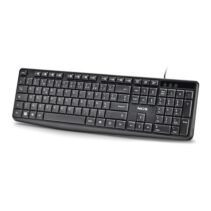 NGS Funky V4 Teclado USB - AZERTY FR - 12 Teclas Multimedia - Teclas de Membrana Silenciosas - Inclinacion Ajustable - Cable 1.5m - Color Negro