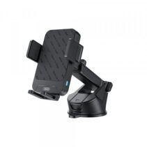 XO WX043 Soporte de Coche - Carga Inalambrica 15W - USB-C - Base Incluida - ABS y Silicona - Incluye Cable - 81x114x51mm - Color Negro