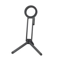 XO C180 Soporte Tripode Magnetico para Smartphone - Giro 360º - Aluminio - Anillo Magnetizante - Kit de Limpieza - Uso en Mano y Sobremesa - Ligero y Resistente - 58x12x163mm - Color Negro
