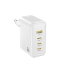 XO CE39 Cargador de Pared - 4 Puertos - 1x USB-C1 67W - 2x USB-C 30W - 1x USB-A 22.5W - Power Delivery - Color Blanco