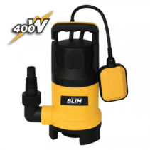 Blim Bomba Sumergible para Aguas Sucias - Potencia 400W - Caudal 10.000L/h - Elevacion 5.5m - Solidos 25mm - IPX8 - Flotador Automatico - Plastico - Cable 10m - Color Amarillo y Negro