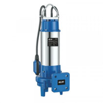 Blim Bomba Sumergible Trituradora - Potencia 1.5HP - IP68 - Monofasica - Velocidad 2850rpm - Alta Presion de Descarga - Proteccion Termica - Inmersion 5m - Color Acero y Azul
