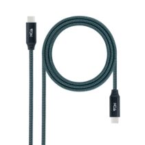 Nanocable Cable USB-C - Longitud 0.5m - 20Gbps - Carga de 100W - 5A - Video 4K a 60Hz - Chip E-mark - Compatible con Thunderbolt 3 - Conectores de Aluminio - Color Gris y Negro