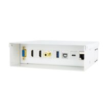 Nanocable Caja de Conexiones Multimedia - VGA - 2x HDMI - Jack 3.5mm - USB-C 10Gbps - USB-B 2.0 - USB-A 3.0 - RJ45 Cat.6A STP - Carcasa Metalica - 184x162x53mm - Color Blanco