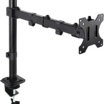 Tooq Soporte de Mesa para Monitor - 1 Brazo - Pantallas de 17-32" - Soporta 8kg - VESA 75x75 y 100x100 - Giratorio e Inclinable - Altura Regulable hasta 413mm - Color Negro