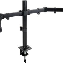 Tooq Soporte de Mesa para 2 Monitores - Pantallas de 17-32" - Soporta 8kg por Brazo - VESA 75x75 y 100x100 - Giratorio e Inclinable - Color Negro