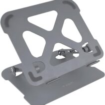 Tooq Soporte Elevador para Portatil - Aluminio - Equipos de 11-17.3" - Altura Regulable de 30 a 280mm - Plegable - Inclinacion Ajustable - Almohadillas Antideslizantes - Color Gris