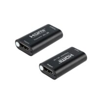 Nanocable Repetidor HDMI - Resolucion 4K a 24Hz - Conectores Hembra a Hembra - Amplificacion hasta 40m - Compacto - Color Negro