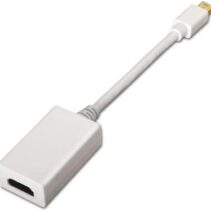 Nanocable Conversor de Video - Mini DisplayPort a HDMI - Longitud 15cm - Macho a Hembra - Color Blanco