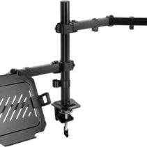Tooq Soporte de Mesa para Monitor y Portatil - 2 Brazos - Pantallas de 13-32" - Soporta 8kg por Brazo - VESA 75x75 y 100x100 - Equipos de 10-15.6" - Color Negro