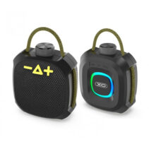 XO F77 Altavoz Portatil - IP66 - Bluetooth 5.3 - Bateria 1200mAh - Linterna RGB - 7 Efectos de Luz - AUX y Tarjeta microSD - Manos Libres - ABS y Tela - Color Negro