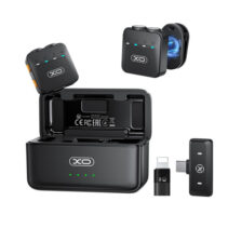 XO MC15 Pack de 2 Microfonos Inalambricos de Solapa - Autonomia hasta 36h - Reduccion de Ruido con IA - Fijacion Magnetica - Estuche 650mAh - 100Hz-10kHz - iPhone y Android - Color Negro