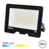 Elbat Serie Lumax Foco LED - Potencia 50W - Flujo Luminoso 5000lm - CCT 3 en 1 - 3000K / 4000K / 6500K - IP65 - Apertura 120º - Exterior - Vida Util hasta 50.000h - 174x126x25mm - Color Negro