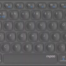 Rapoo E9600M Teclado Compacto Ultafino Inalambrico - Bluetooth y 2.4GHz - Base de Aluminio - Bateria Recargable Ecologica - Color Gris