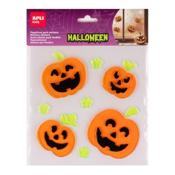 Apli Kids Pack con 12 Pegatinas Jelly de Halloween para Ventanas