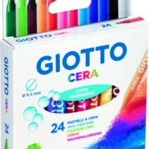 Giotto Pack de 24 Lapices de Cera - Extraresistentes - Facil de Sacar Punta - No Mancha