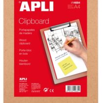 Apli Carpeta Sujetapapeles con Base de Madera y Pinza Metalica - Formato A4