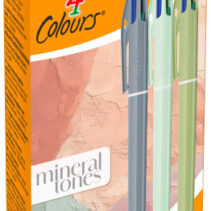 Bic 4 Colours Mineral Tones Boligrafo de Bola Retractil - Punta Media de 1.0mm - Colores Surtidos