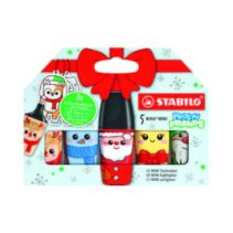 Stabilo Boss Mini Frosty Friends Pack de 5 Marcadores Fluorescentes - Trazo entre 2 y 5mm - Tinta con Base de Agua - Antisecado - Colores Surtidos