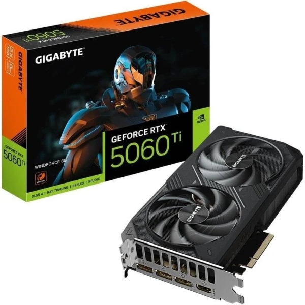 Gigabyte GeForce RTX 5060 TI Tarjeta Grafica WINDFORCE 8GB GDDR7 - 3x DP