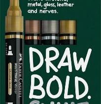 Faber-Castell Multimark Acrylic Pack con 3 Rotuladores Acrilicos Doble Punta - Puntas Redondas de 1mm y 3mm - Tinta Acrilica a Base de Agua - Colores Metalizados Surtidos