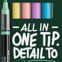 Faber-Castell Multimark Acrylic Brush Pack con 6 Rotuladores Acrilicos Punta Pincel - Trazo de 1 a 6mm - Tinta Acrilica a Base de Agua - Colores Pastel Surtidos