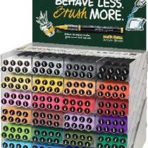 Faber-Castell Multimark Acrylic Brush Expositor con 192 Rotuladores Acrilicos Punta Pincel - Trazo de 1 a 6mm - Tinta Acrilica a Base de Agua - Colores Surtidos