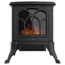 Cecotec ReadyWarm 1500 Chimenea Electrica de Pie - Potencia de 1500W - Estancias hasta 20m2 - Termostato Ajustable - Llamas LED Ajustables - Efecto Fuego Realista - Calentamiento Rapido - Color Negro
