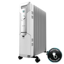 Cecotec ReadyWarm 9000 Space Radiador de Aceite con 9 Modulos de 150x580mm - 2000W - Calienta hasta 20m2 - 3 Niveles de Potencia - Facil Transporte - Recogecables - Seguridad Doble - Color Blanco