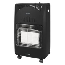 Cecotec Ready Warm 4200 Slim Fold Estufa de Gas Plegable - Potencia Calorifica de 4.2kW - Termostato - Ruedas Multidireccionales - Encendido Piezoelectrico - Seguridad Triple - Color Negro