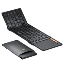 ProtoArc XK01-TP Teclado Portatil Plegable en Triptico - Bluetooth -  Con Touchpad - Conexion de hasta 3 Dispositivos - Color Negro