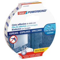 Tesa Powerbond Espejos Cinta Adhesiva de Doble Cara Especial para Espejos 19mm x 5m - Color Blanco